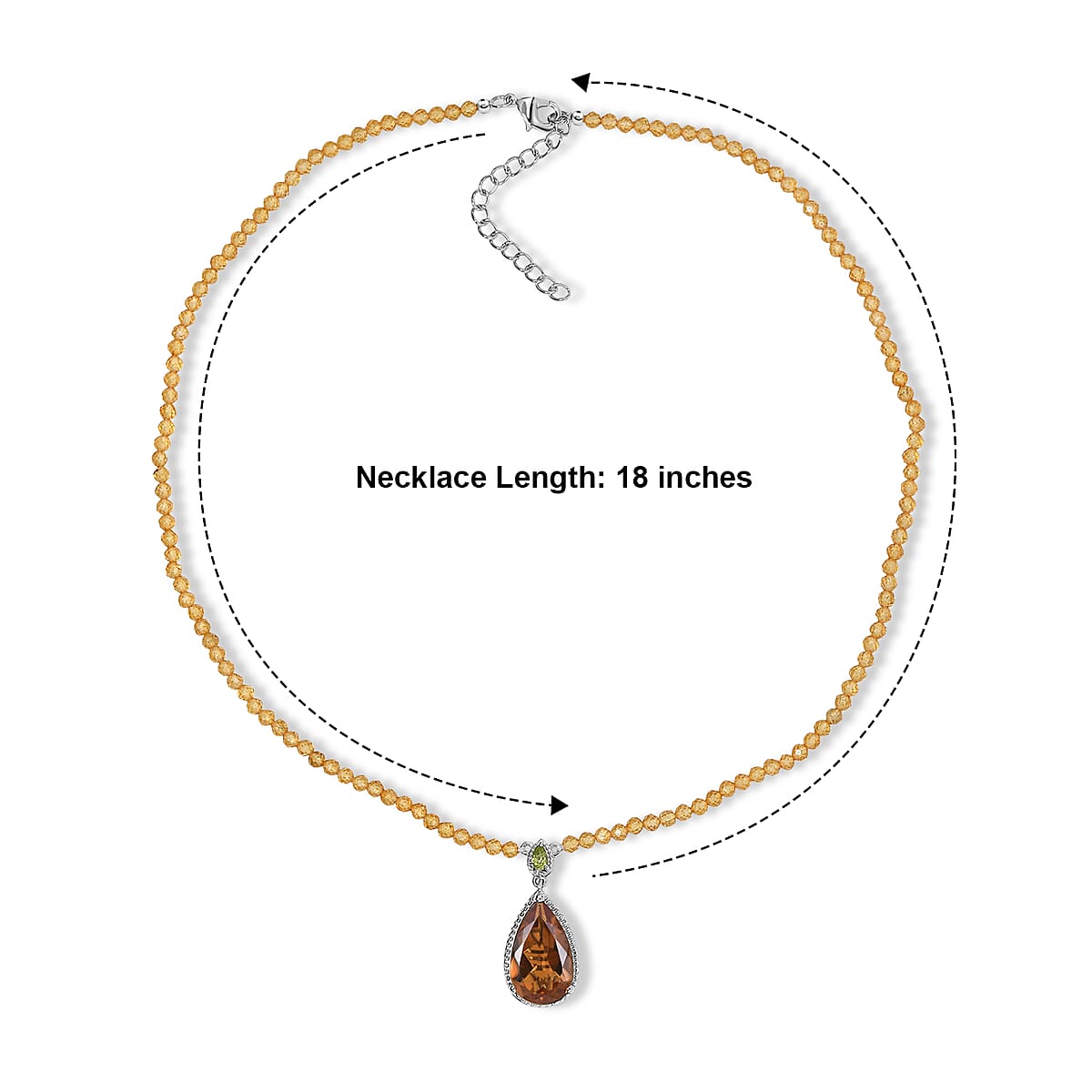 EverTrue Autumn Alexite and Multi Gemstone 40.00 ctw Harvest Flame Drop Necklace in Platinum Bond image number 3