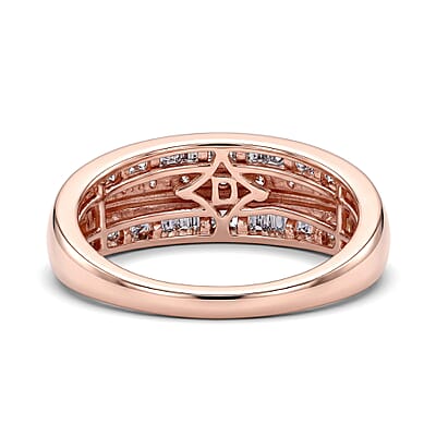 D'Joy Natural Champagne Diamond 0.60 ctw Ring in 18K Vermeil Rose Gold Over Sterling Silver (Size 6.0)
