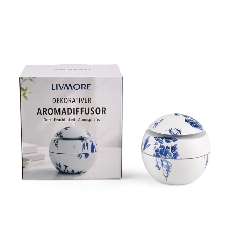 Livmore Blue Pattern Humidifier with 7 Essential Oil