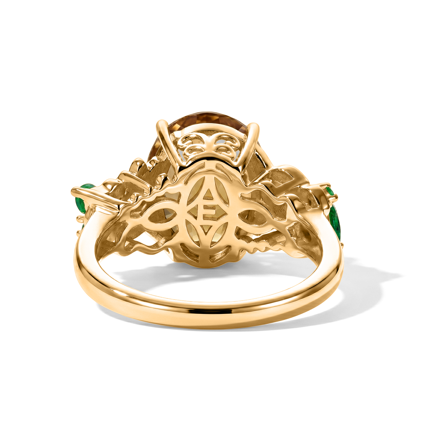 EverTrue Autumn Alexite and Chrome Diopside 5.10 ctw Fire Bloom Ring in 18K YG Plated (Size 10.0) image number 2