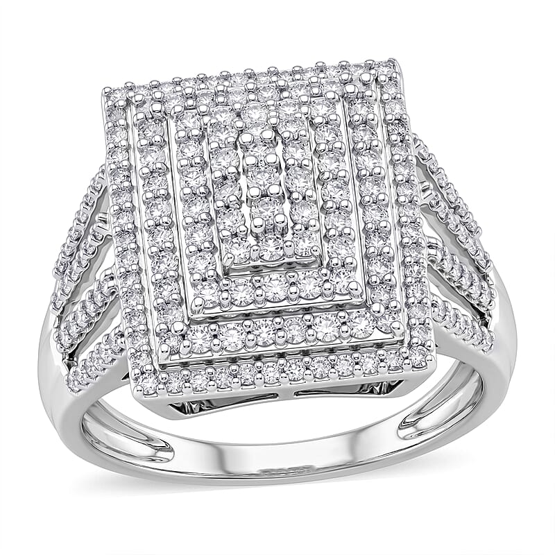 D'Joy Diamond 1.00 ctw Ring in Rhodium Over Sterling Silver (Size 6.0)
