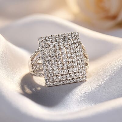 D'Joy Diamond 1.00 ctw Radiance Ring in Rhodium Over Sterling Silver (Size 6.0)