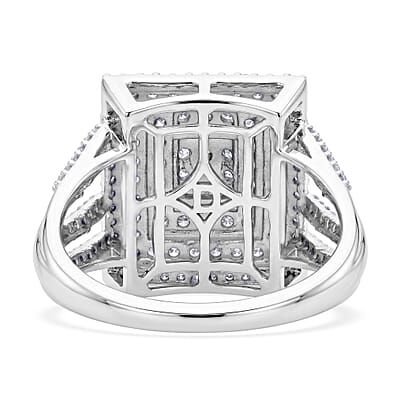 D'Joy Diamond 1.00 ctw Radiance Ring in Rhodium Over Sterling Silver (Size 6.0)