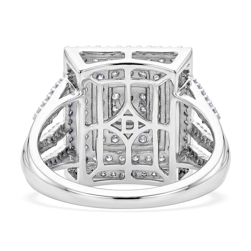 D'Joy Diamond 1.00 ctw Ring in Rhodium Over Sterling Silver (Size 6.0)