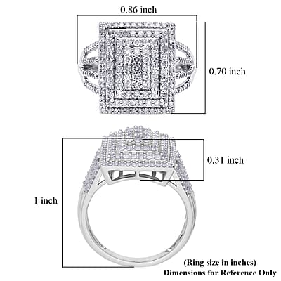 D'Joy Diamond 1.00 ctw Radiance Ring in Rhodium Over Sterling Silver (Size 6.0)