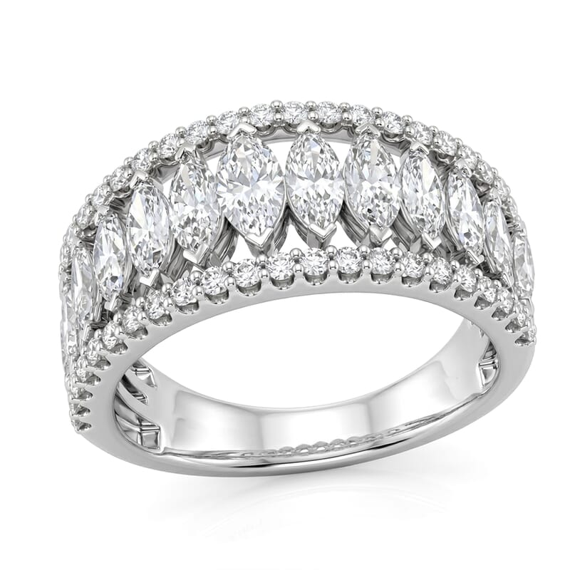 Luxuriant Lab Grown Diamond VS2 2.00 ctw Band Ring in 14K White Gold (Size 5.0) 4.75 Grams