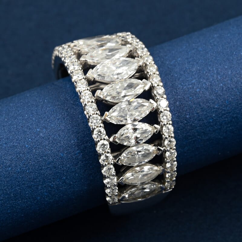 Luxuriant Lab Grown Diamond VS2 2.00 ctw Band Ring in 14K White Gold (Size 5.0) 4.75 Grams