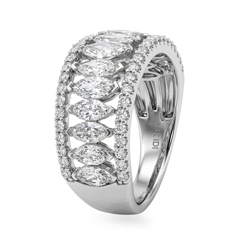 Luxuriant Lab Grown Diamond VS2 2.00 ctw Band Ring in 14K White Gold (Size 5.0) 4.75 Grams