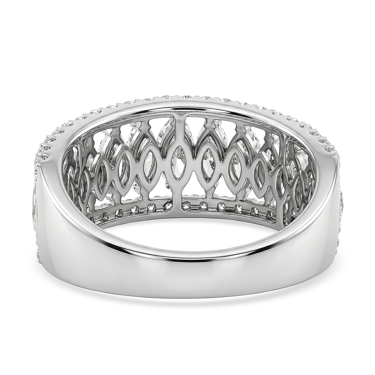Luxuriant Lab Grown Diamond VS2 2.00 ctw Band Ring in 14K White Gold (Size 5.0) 4.75 Grams