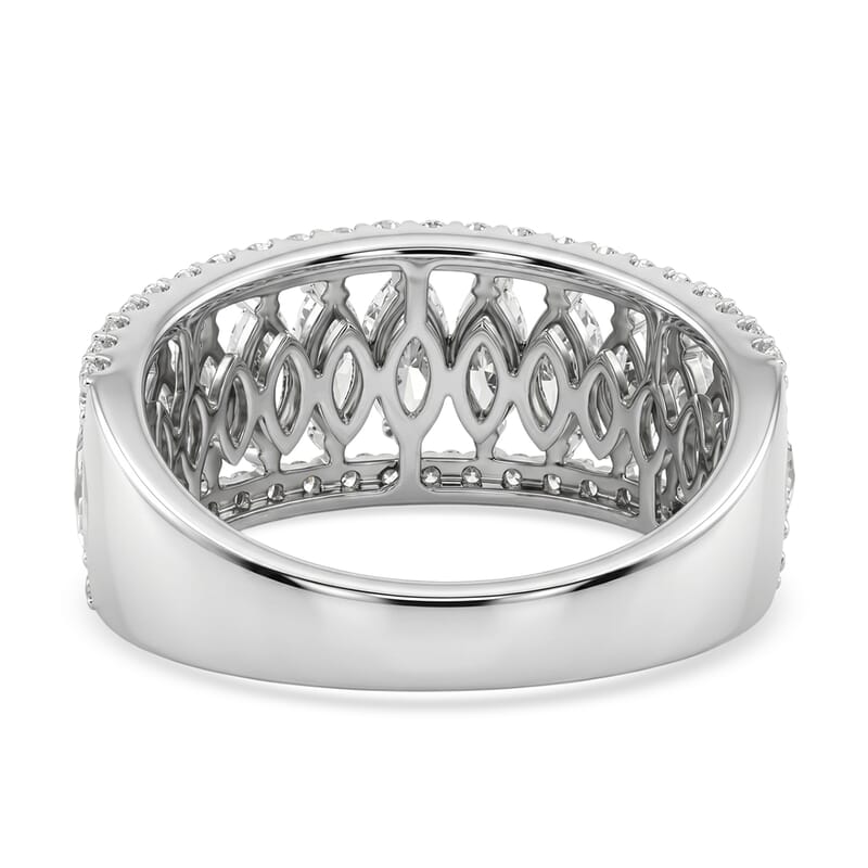 Luxuriant Lab Grown Diamond VS2 2.00 ctw Band Ring in 14K White Gold (Size 5.0) 4.75 Grams