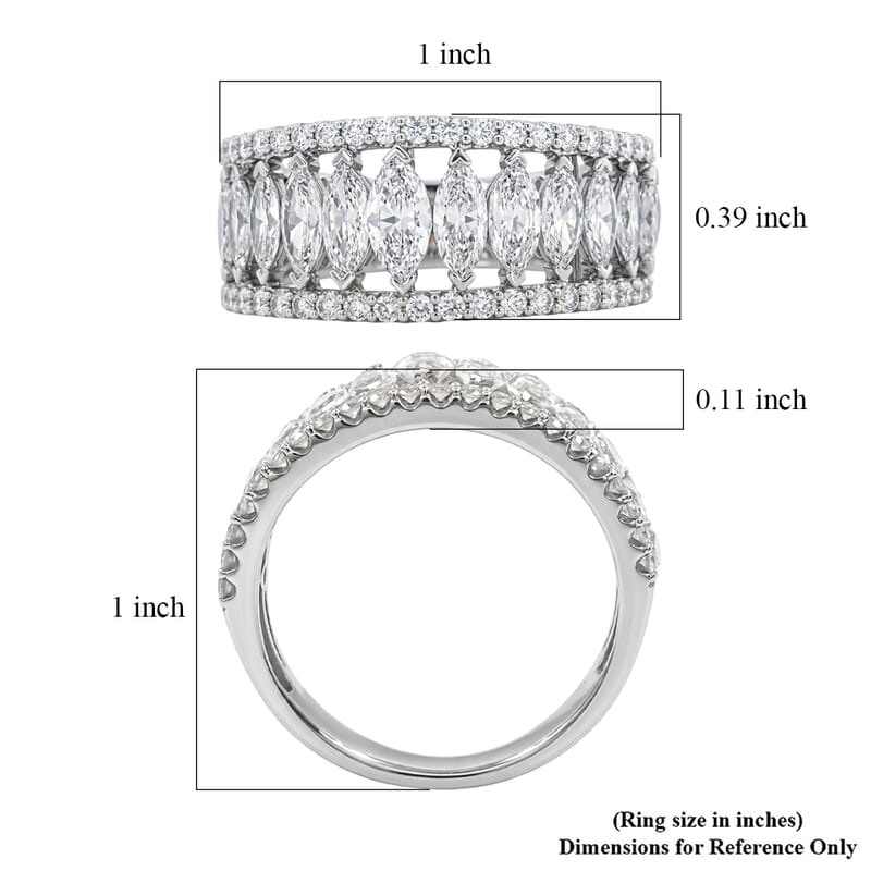 Luxuriant Lab Grown Diamond VS2 2.00 ctw Band Ring in 14K White Gold (Size 5.0) 4.75 Grams
