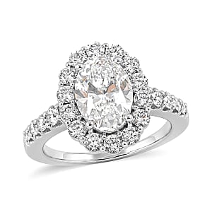 Luxuriant Lab Grown Diamond VS2 3.00 ctw Halo Ring in 14K White Gold (Size 7.0) 6.0 Grams