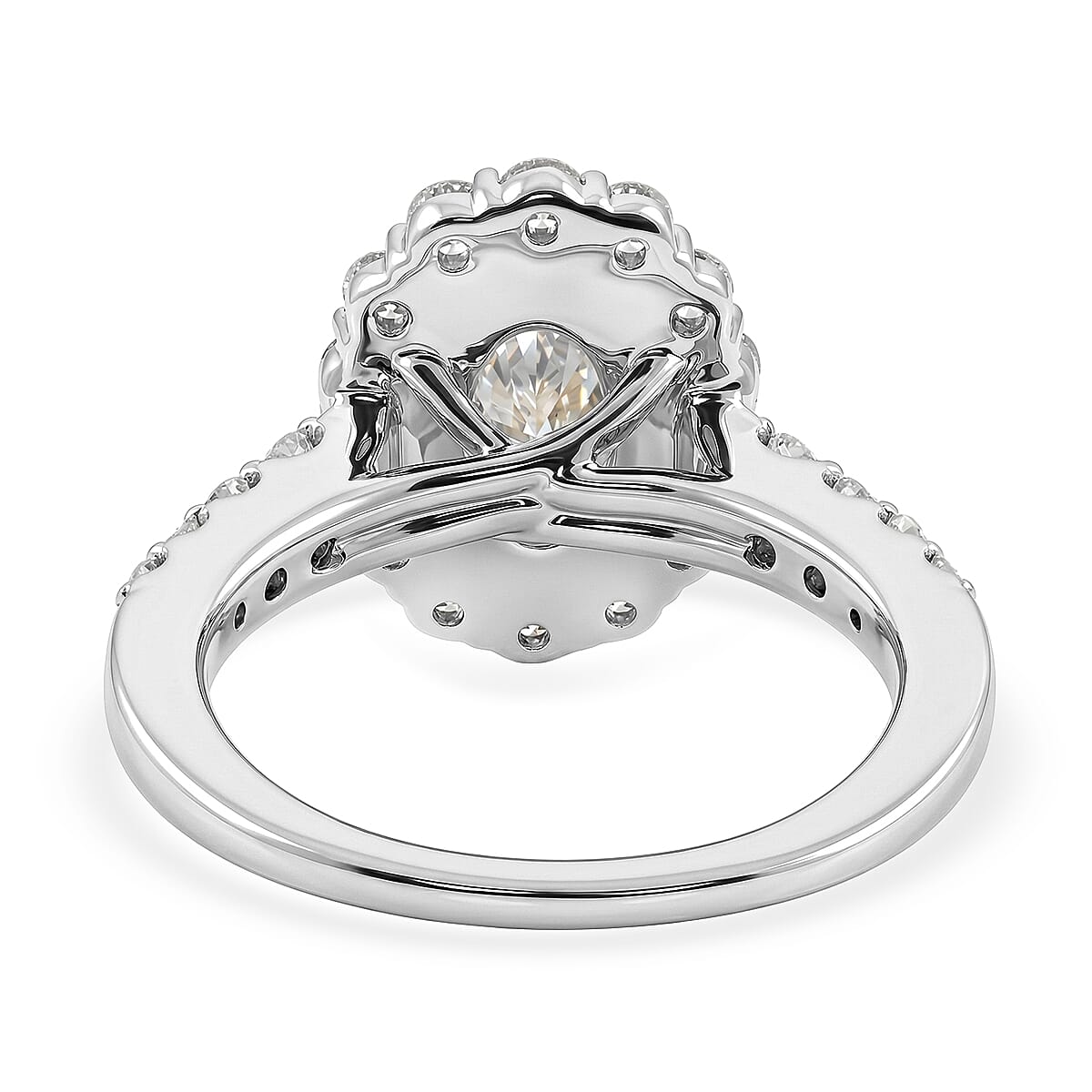 Luxuriant Lab Grown Diamond VS2 3.00 ctw Halo Ring in 14K White Gold (Size 7.0) 6.0 Grams image number 4
