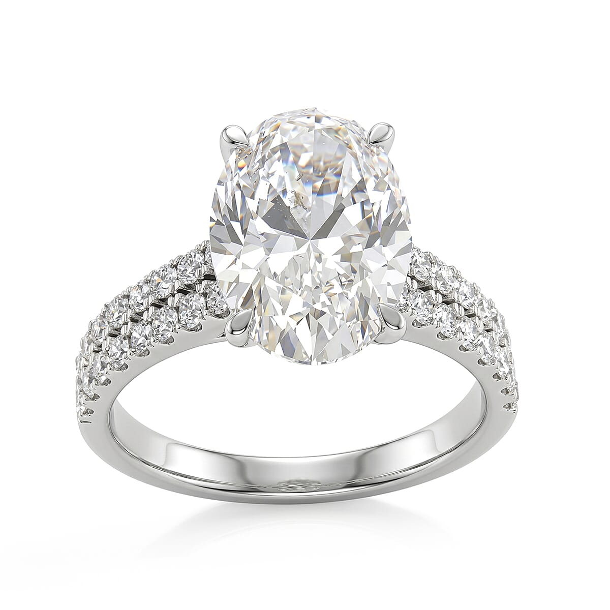 Luxuriant Lab Grown Diamond VS2 4.50 ctw Ring in 14K White Gold (Size 6.0)