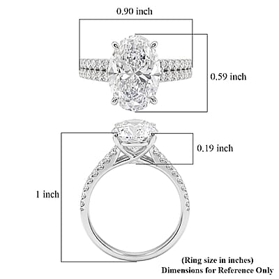 Luxuriant Lab Grown Diamond VS2 4.50 ctw Ring in 14K White Gold (Size 6.0)