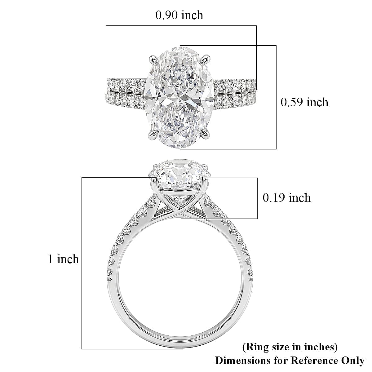 Luxuriant Lab Grown Diamond VS2 4.50 ctw Ring in 14K White Gold (Size 7.0)