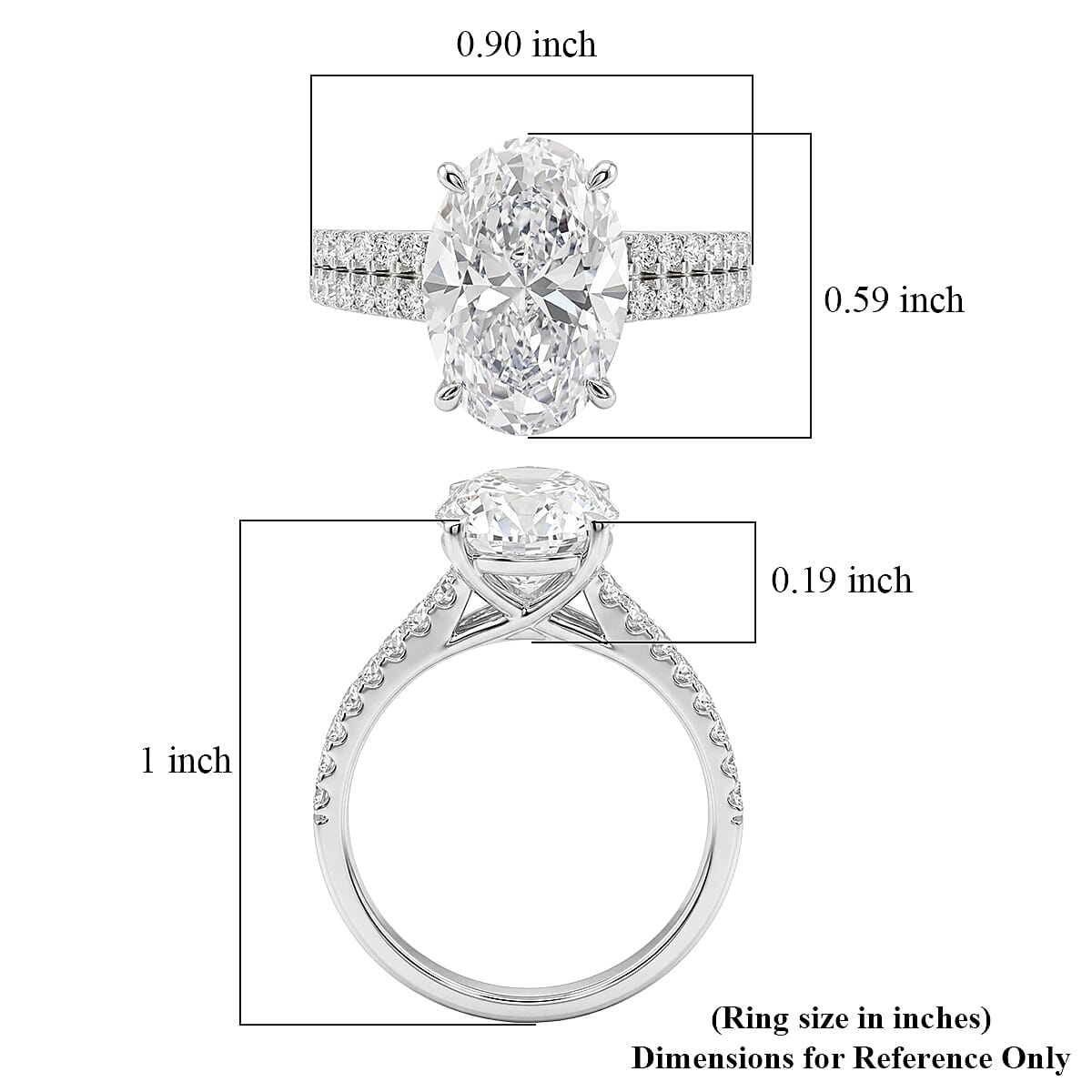 Luxuriant Lab Grown Diamond VS2 4.50 ctw Ring in 14K White Gold (Size 9.0) image number 5