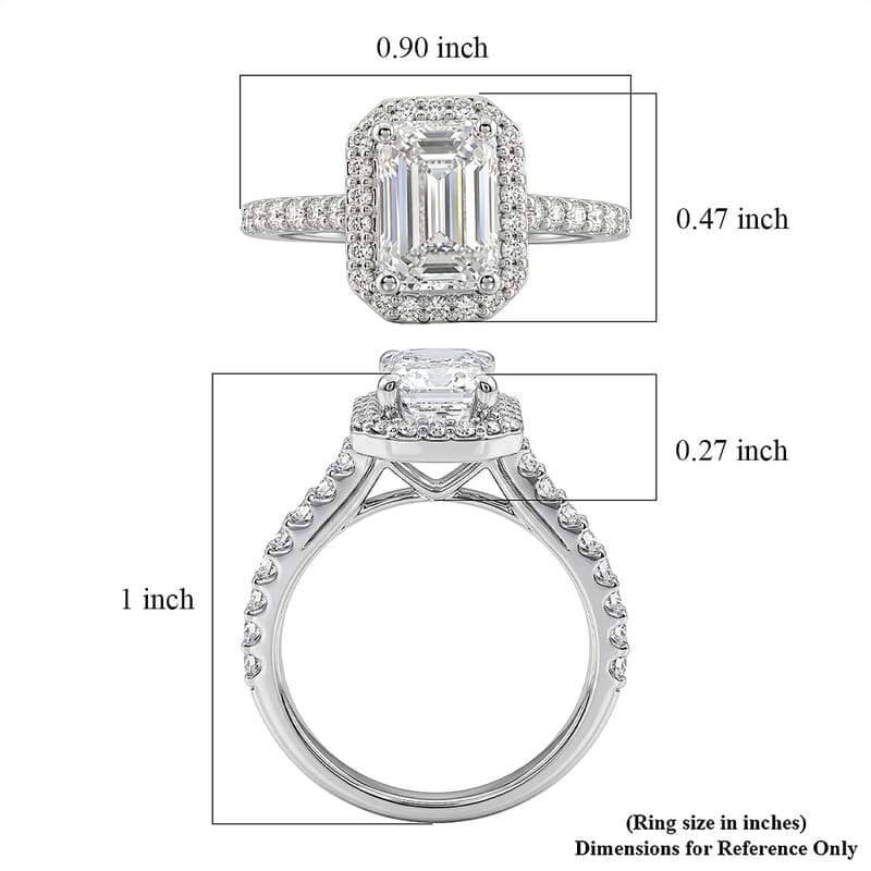 Closeout Luxuriant Lab Grown Diamond VS2 2.50 ctw Halo Ring in 950 Platinum (Size 6.0) 4.90 Grams