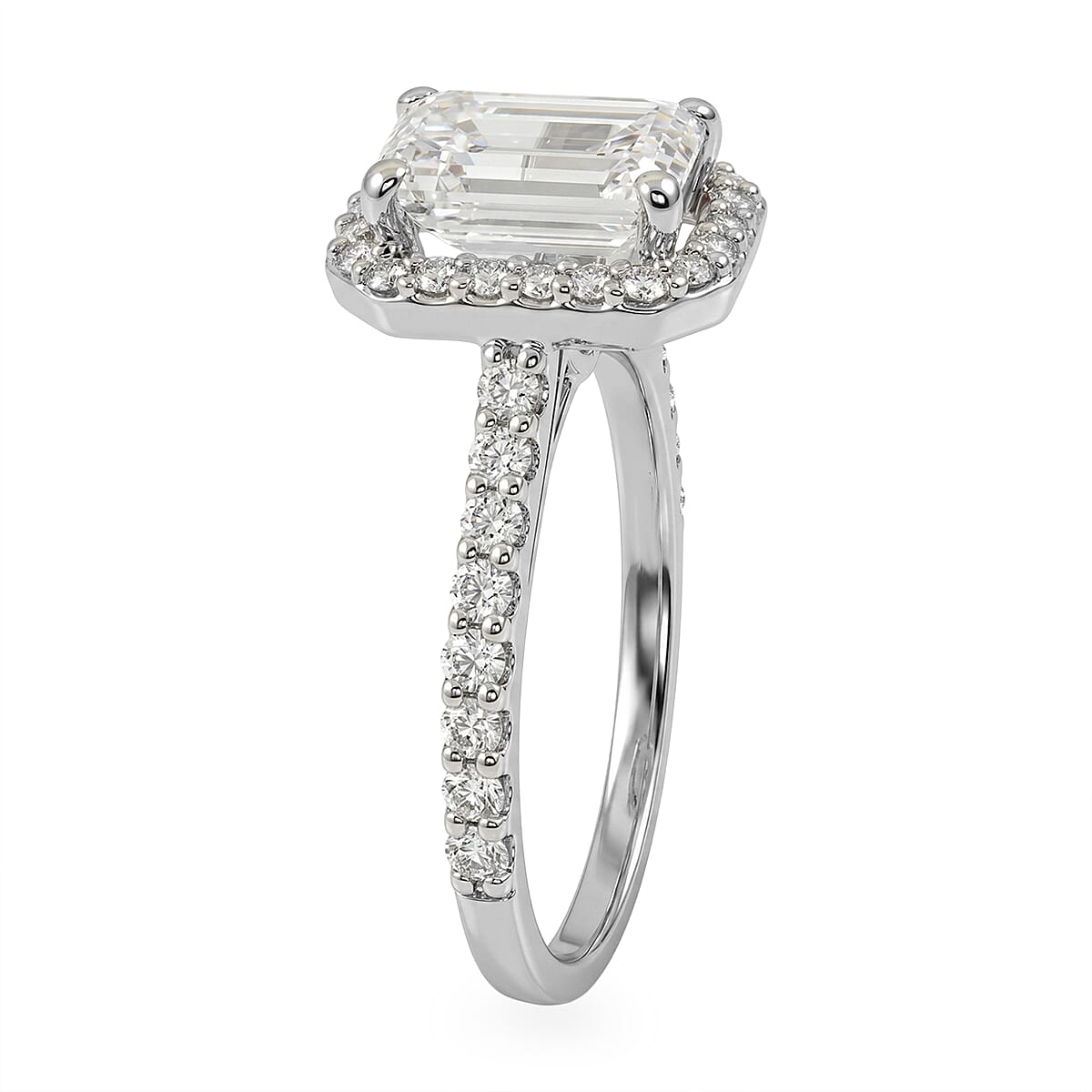 Closeout Luxuriant Lab Grown Diamond VS2 2.50 ctw Halo Ring in 950 Platinum (Size 9.0) 4.90 Grams image number 3