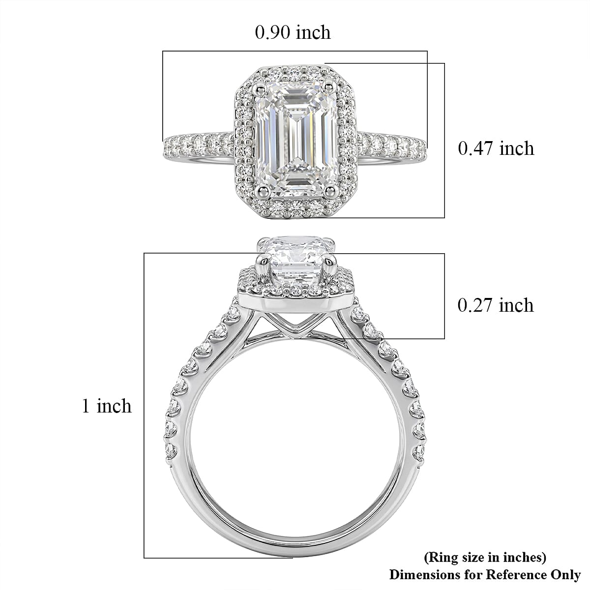 Closeout Luxuriant Lab Grown Diamond VS2 2.50 ctw Halo Ring in 950 Platinum (Size 9.0) 4.90 Grams image number 5