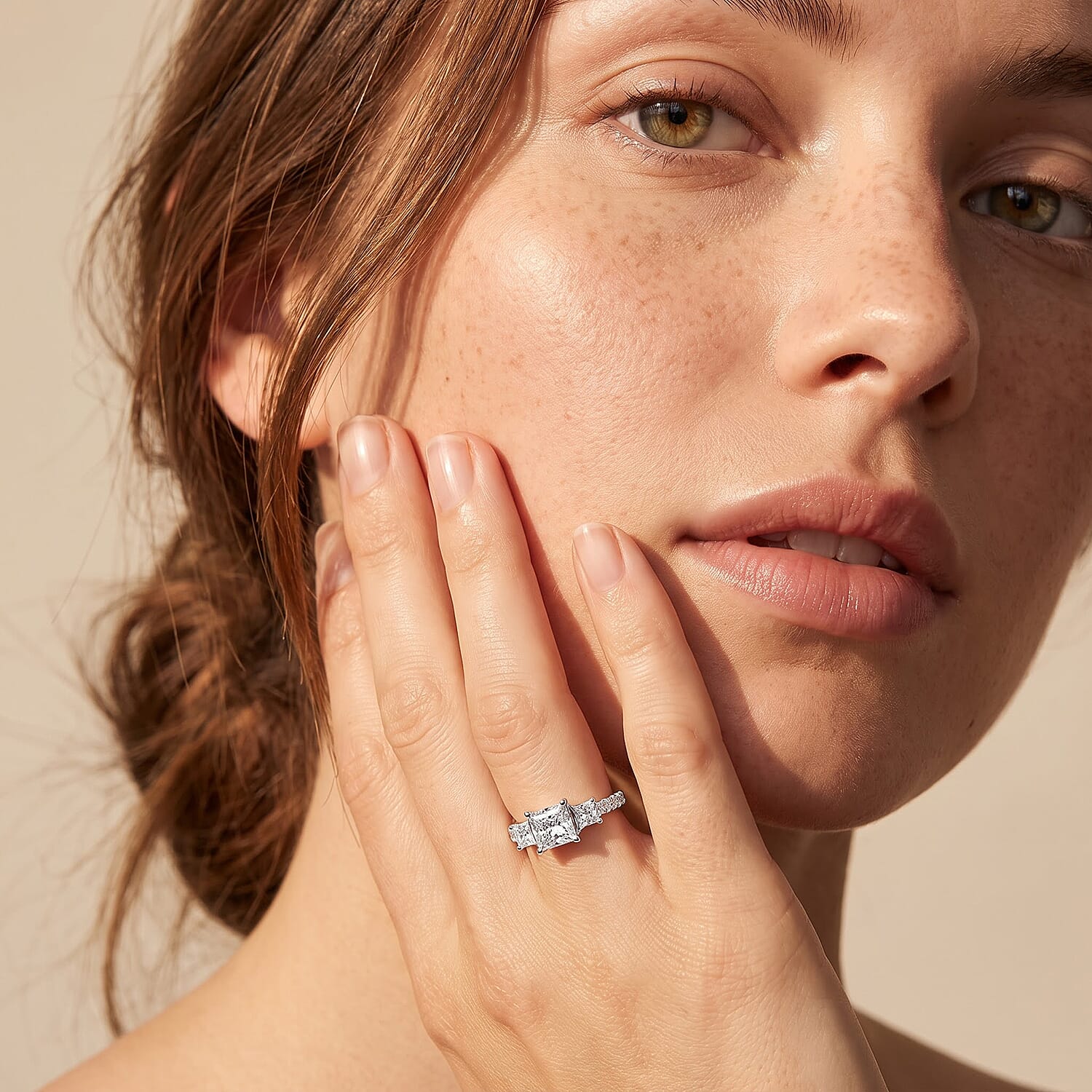 Princess Cut Luxuriant Lab Grown Diamond VS2 1.25 ctw Ring in 950 Platinum (Size  5.0)  4.65 Grams