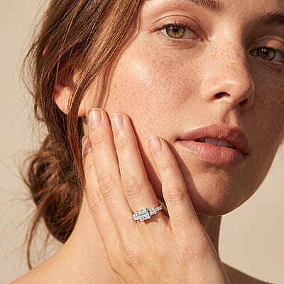Princess Cut Luxuriant Lab Grown Diamond VS2 1.25 ctw Ring in 950 Platinum (Size  5.0)  4.65 Grams