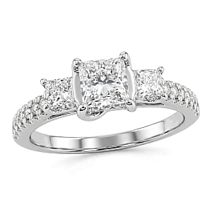 Princess Cut Luxuriant Lab Grown Diamond VS2 1.25 ctw Ring in 950 Platinum (Size  7.0)  4.65 Grams