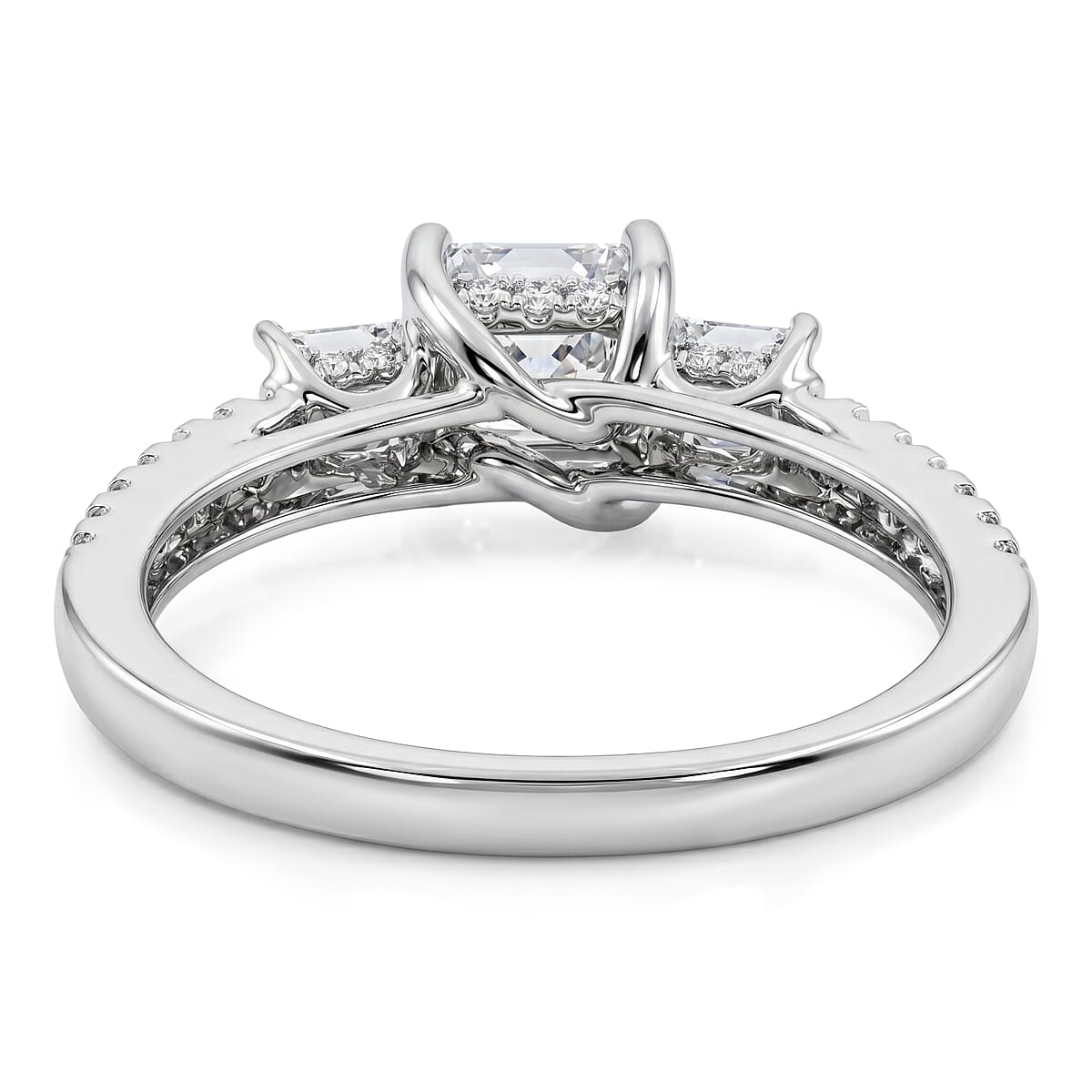Princess Cut Luxuriant Lab Grown Diamond VS2 1.25 ctw Ring in 950 Platinum (Size  7.0)  4.65 Grams image number 4