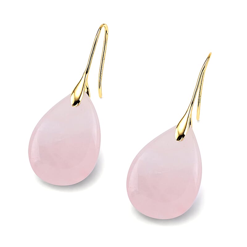 Galilea Rose Quartz 40.00 ctw Earrings in Goldtone