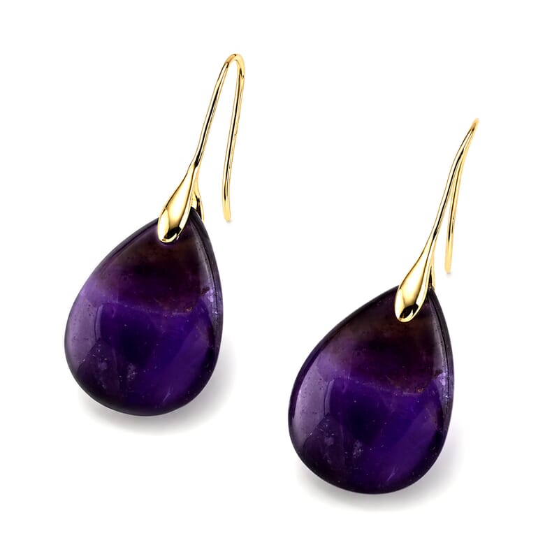 African Amethyst 40.00 ctw Earrings in Goldtone