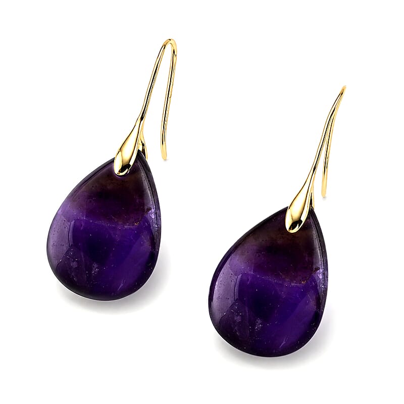 African Amethyst 40.00 ctw Earrings in Goldtone