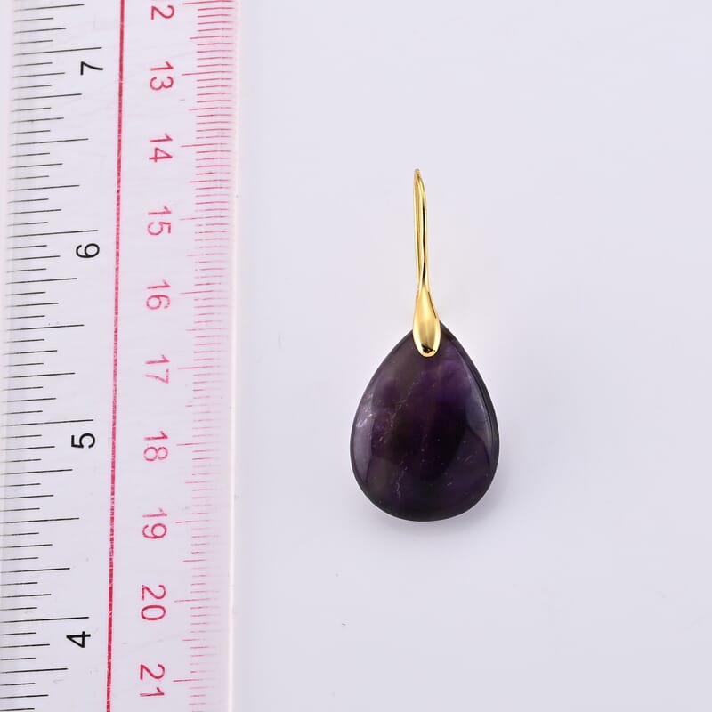 African Amethyst 40.00 ctw Earrings in Goldtone