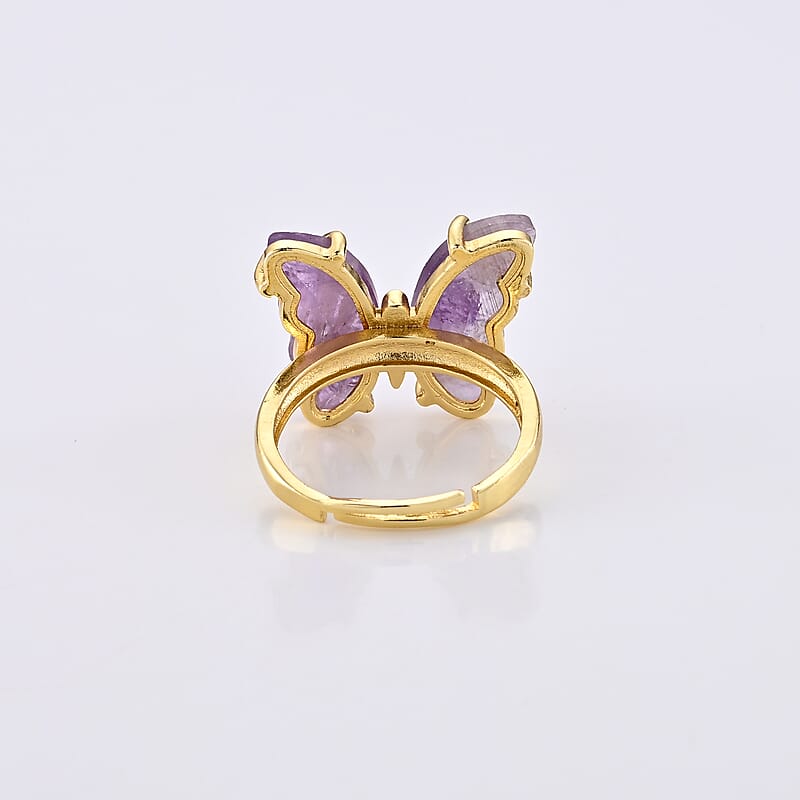 African Amethyst 7.00 ctw Ring in Goldtone (Adjustable)