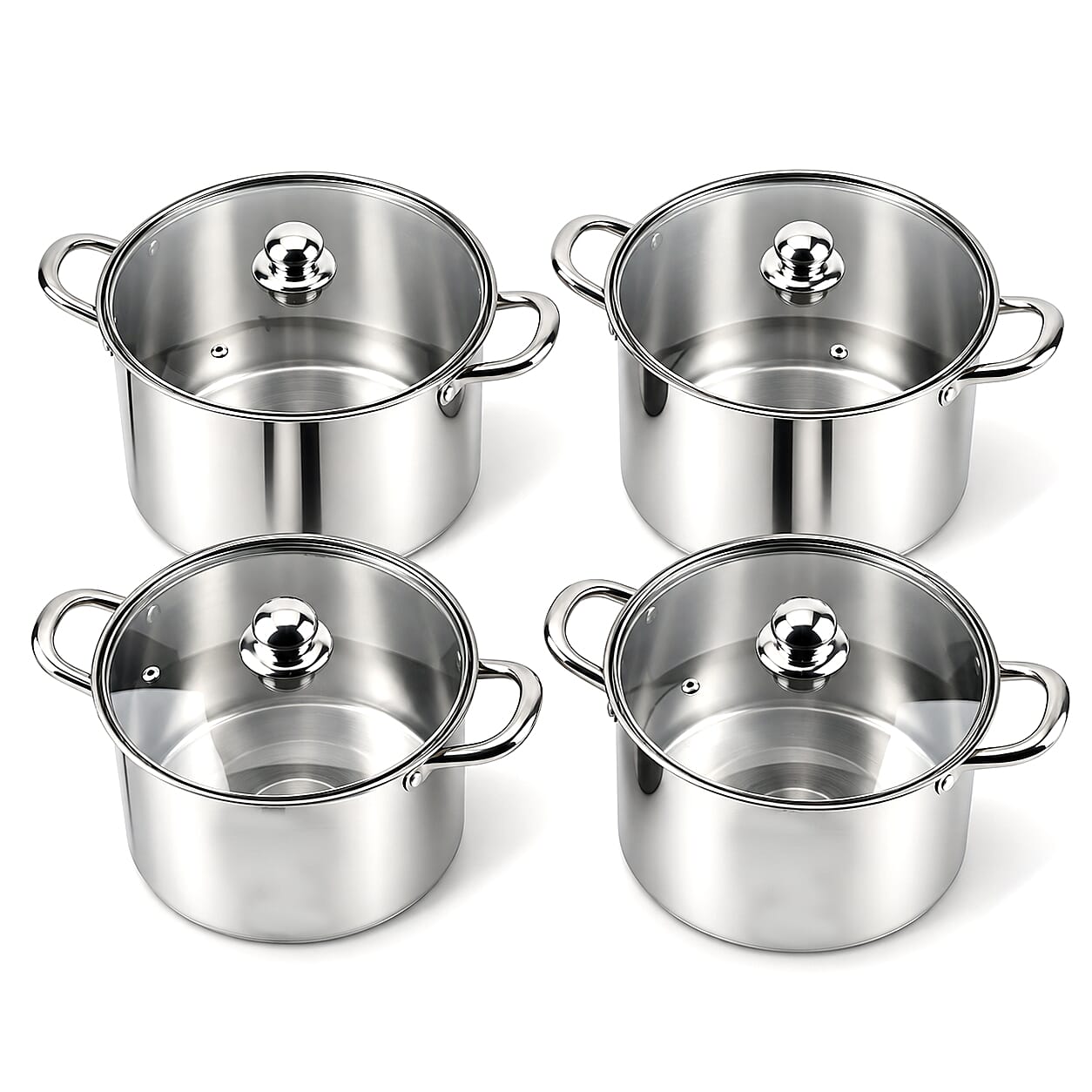 Livmore Stainless Steel Set of 4pcs Cooking Pot - 5L/6L/7L/10L