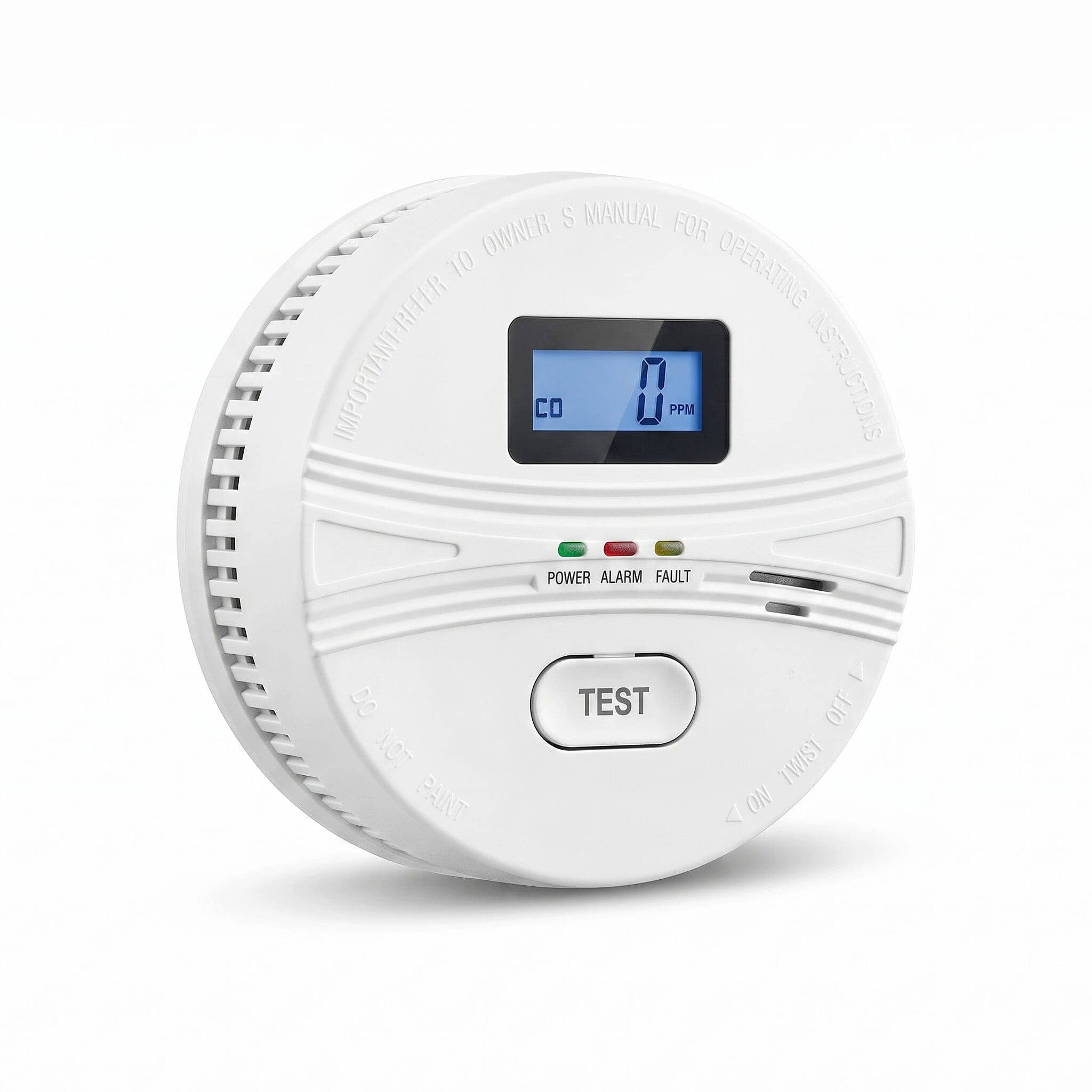 Livmore White Smoke & CO Combo Alarm Detector w/ Digital Display (Batterie Not Included)