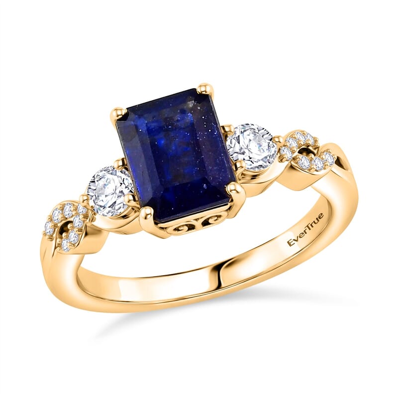 EverTrue Masoala Sapphire (D) and Moissanite 3.00 ctw Scarlet Knot Ring in 18K YG Plated (Size 10.0)