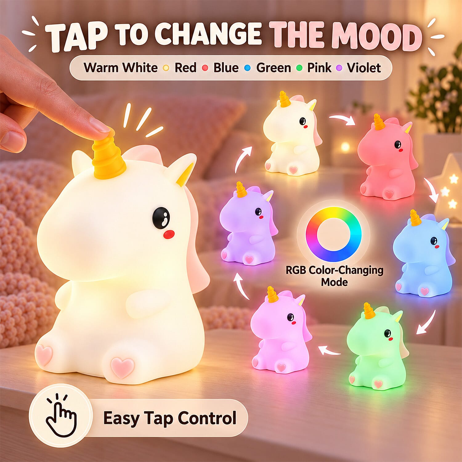 Livmore White Unicorn RGB LED Decorative Light
