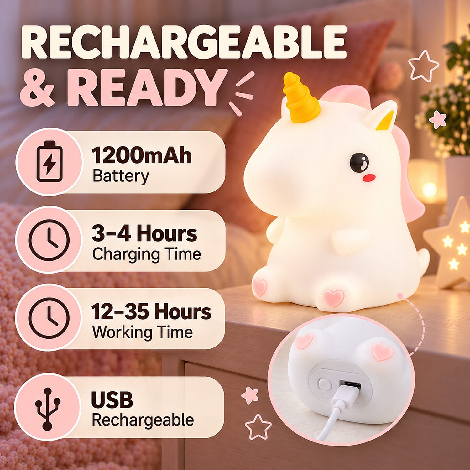Livmore White Unicorn RGB LED Decorative Light