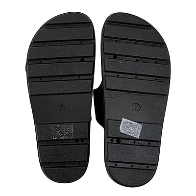 Kristal Black Double Strap Metal Buckle Sandal - 6