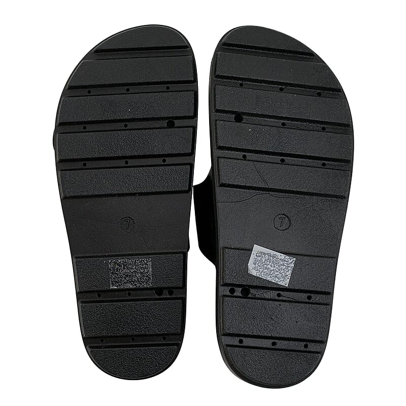 Kristal Black Double Strap Metal Buckle Sandal - 6