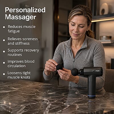 Power Impact Wand Massage Gun with 3 Attachments and 20 Speeds- Black