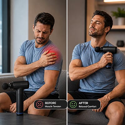 Power Impact Wand Massage Gun with 3 Attachments and 20 Speeds- Black
