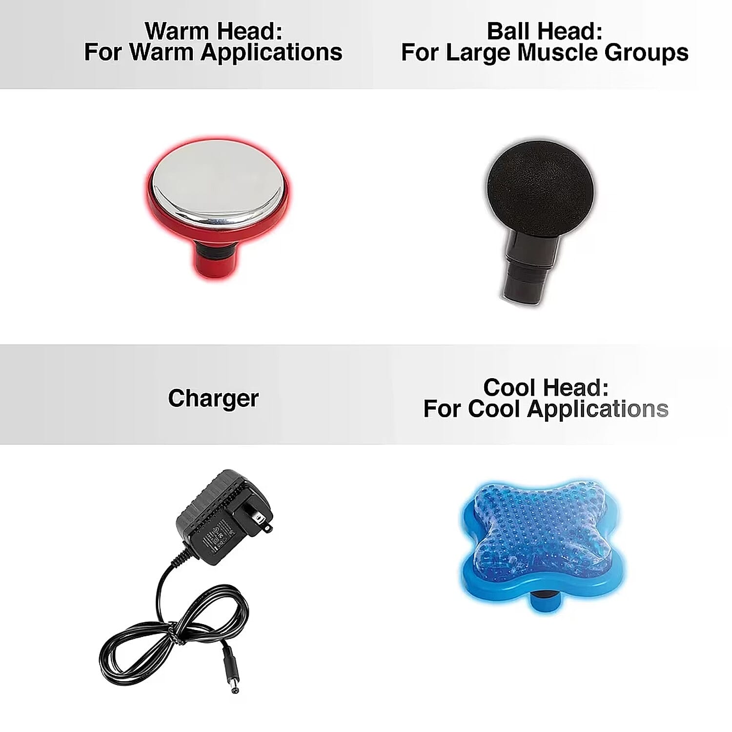 Power Impact Wand Massage Gun with 3 Attachments and 20 Speeds- Black