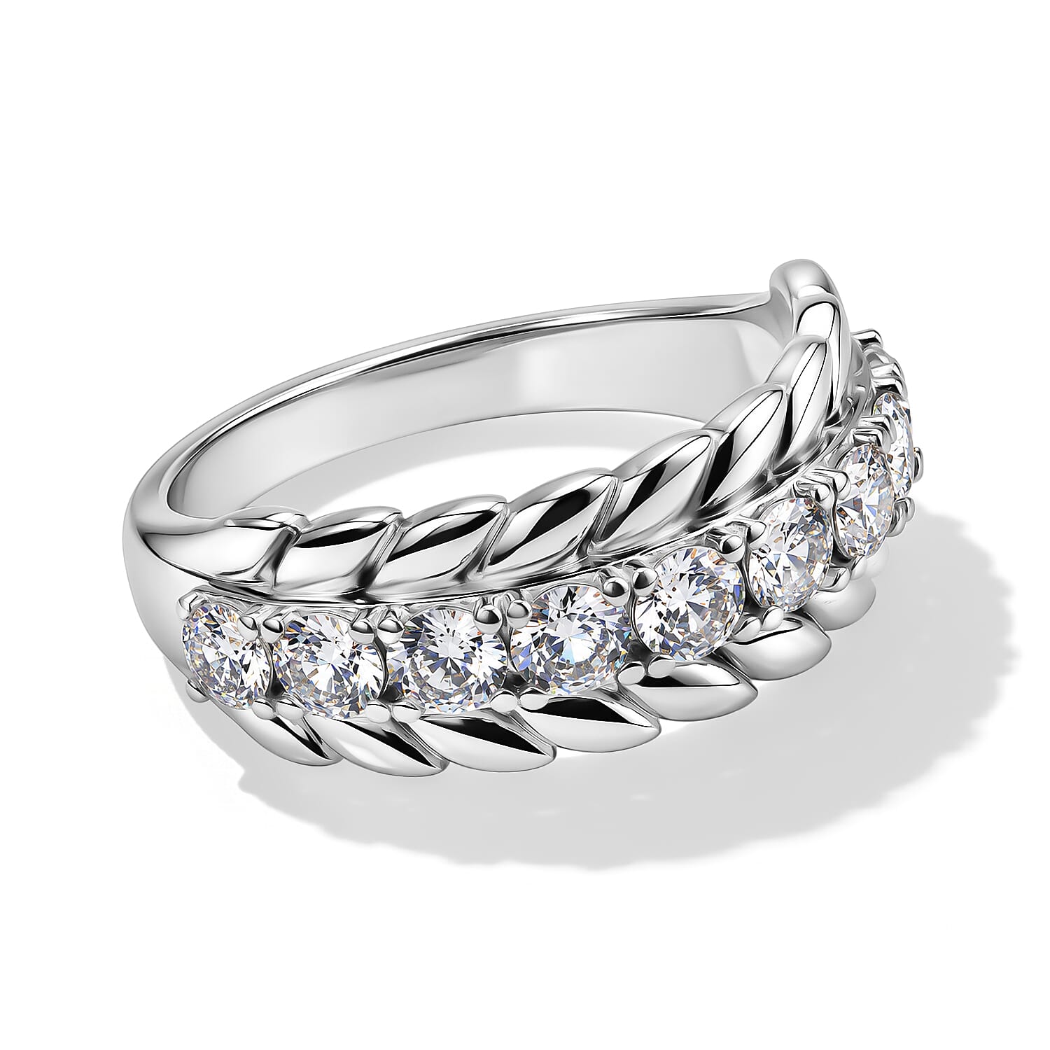 EverTrue Simulated Diamond 2.25 ctw Ring in Stainless Steel (Size 10.0)