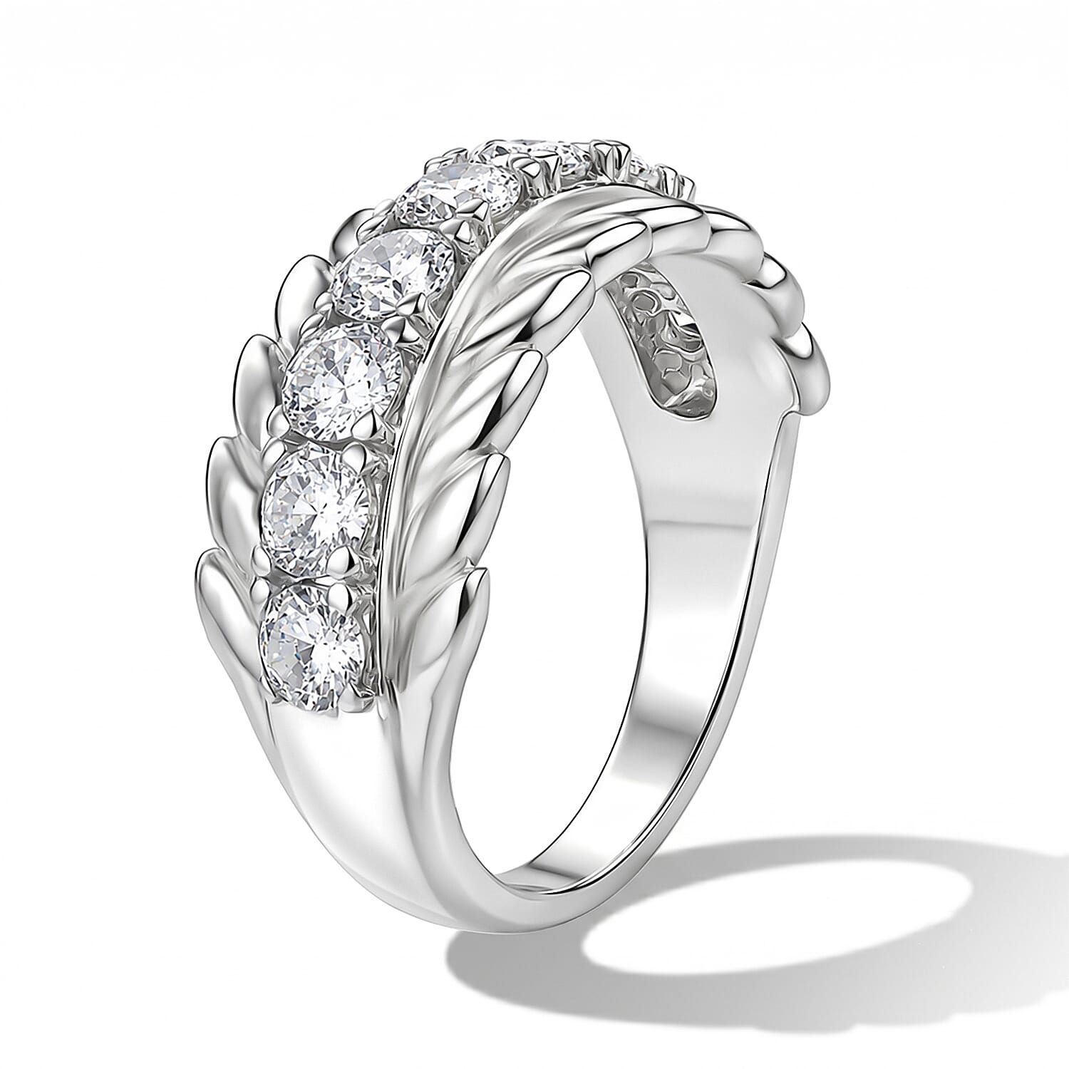 EverTrue Simulated Diamond 2.25 ctw Ring in Stainless Steel (Size 5.0)
