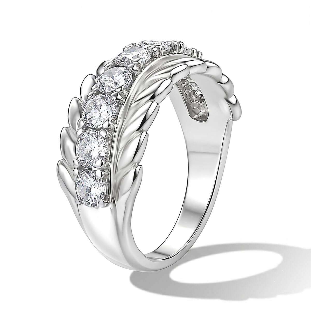 EverTrue Simulated Diamond 2.25 ctw Ring in Stainless Steel (Size 6.0) image number 3