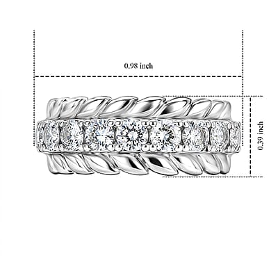 EverTrue Simulated Diamond 2.25 ctw Ring in Stainless Steel (Size 6.0)