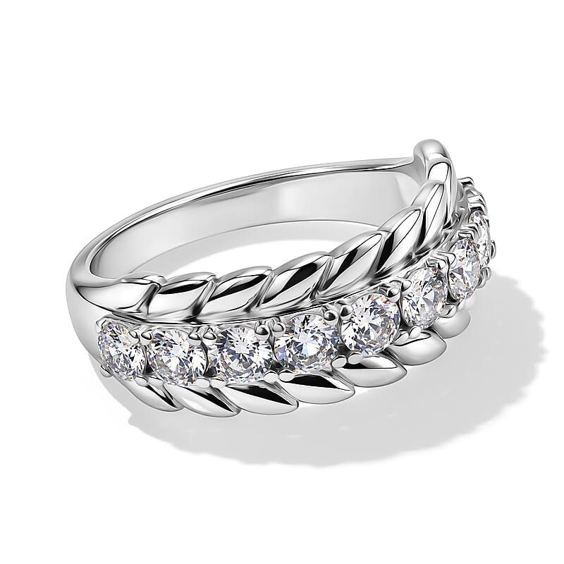 EverTrue Simulated Diamond 2.25 ctw Ring in Stainless Steel (Size 7.0)