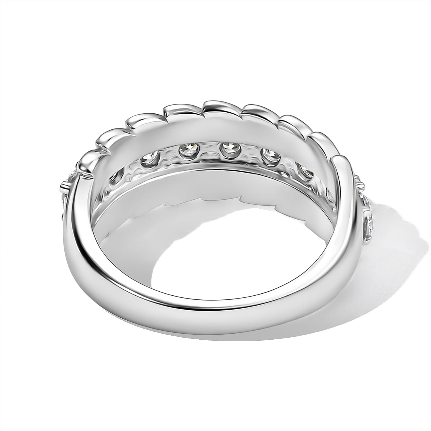 EverTrue Simulated Diamond 2.25 ctw Ring in Stainless Steel (Size 7.0)