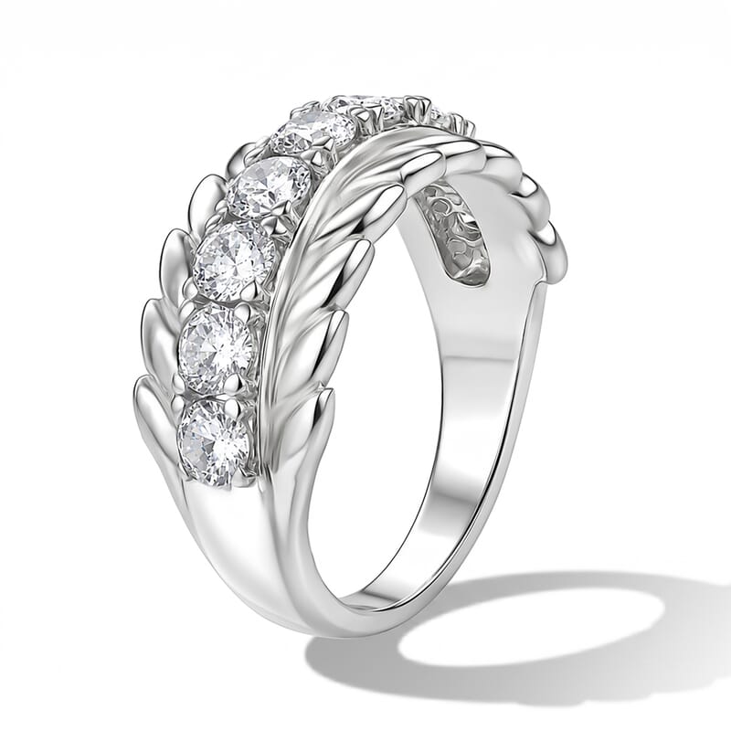 EverTrue Simulated Diamond Ring in Stainless Steel (Size 8.0)